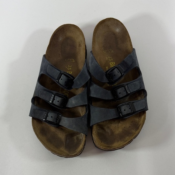 Birkenstock Navy Women’s Triple Strap Size 35/ Women’s 4 Sandals - Picture 5 of 8